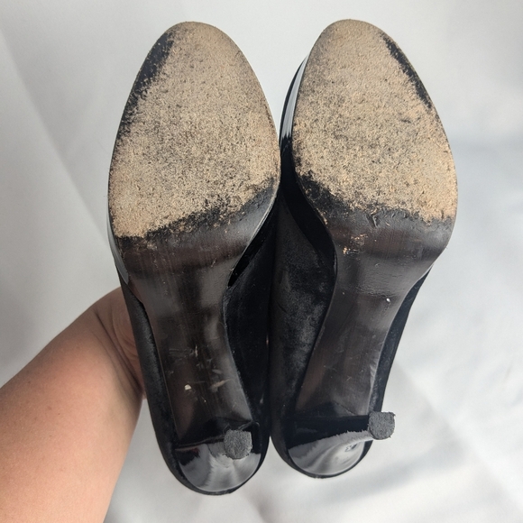 STUART WEITZMAN Black Velvet Platform Heel Formal Women Shoes Size 7 - Picture 8 of 10